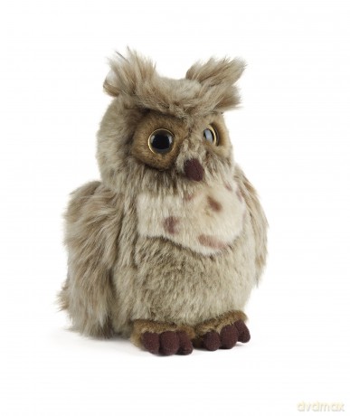 Living Nature Brown Owl, Realistic Medium Soft Cuddly Bird Toy, Naturli Eco-Friendly Plush, 18cm