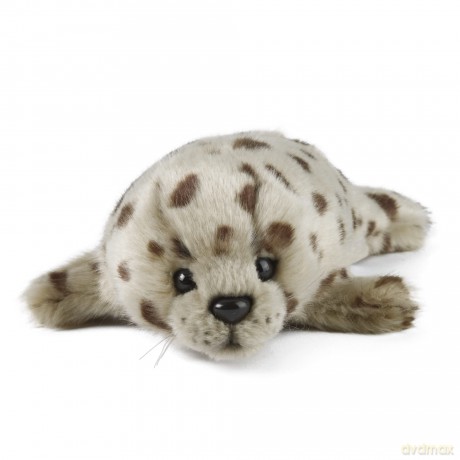 Living Nature Common Seal Pup, Realistic Soft Cuddly Ocean Toy, Naturli Eco-Friendly Plush, 22cm, Gray