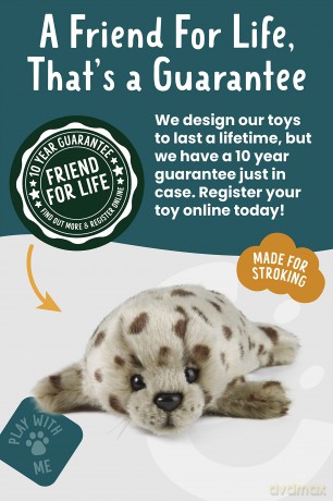 Living Nature Common Seal Pup, Realistic Soft Cuddly Ocean Toy, Naturli Eco-Friendly Plush, 22cm, Gray