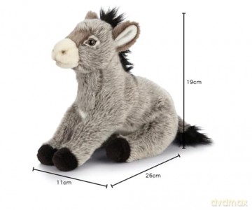 Living Nature Donkey, Realistic Soft Cuddly Farm Toy, Naturli Eco-Friendly Plush, 25cm