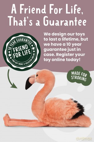 Living Nature Flamingo, Realistic Soft Cuddly Bird Toy, 30cm