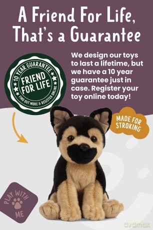 Living Nature German Shepherd Puppy, Realistic Soft Cuddly Dog Toy, 16cm