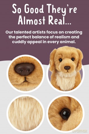 Living Nature Golden Retriever Stuffed Animal Plush Toy | Fluffy and Cuddly Dog Animal | Soft Toy Gift for Kids | Boys and Girls Stuffed Doll | Naturli Eco-Friendly Plushies | 20 cm
