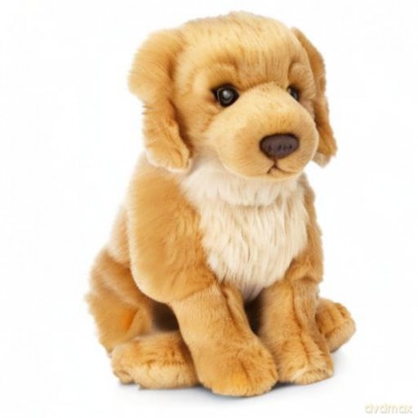 Living Nature Golden Retriever Stuffed Animal Plush Toy | Fluffy and Cuddly Dog Animal | Soft Toy Gift for Kids | Boys and Girls Stuffed Doll | Naturli Eco-Friendly Plushies | 20 cm