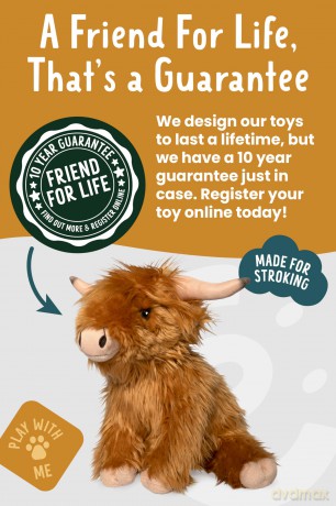 Living Nature Highland Cow Brown Doorstop | Heavy Animal Door Stop | Soft Toy Gift for Kids | Naturli Eco-Friendly Plush| Animal Cuddly Toy Doorstop