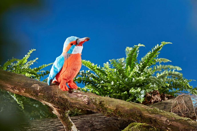 Living Nature Kingfisher, Realistic Soft Cuddly Bird Toy, Naturli Eco-Friendly Plush, 15cm