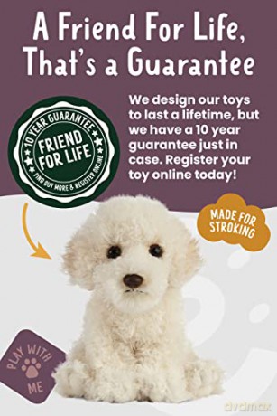 Living Nature Labradoodle Puppy, Realistic Soft Cuddly Dog Toy, Naturli Eco-Friendly Plush, 16cm, Cream
