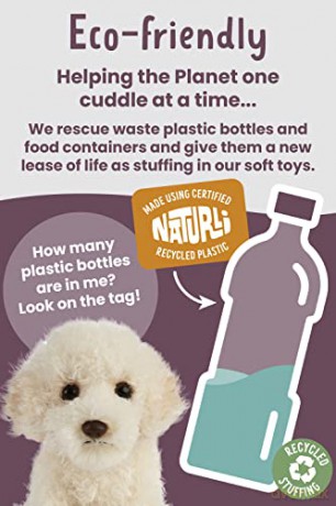 Living Nature Labradoodle Puppy, Realistic Soft Cuddly Dog Toy, Naturli Eco-Friendly Plush, 16cm, Cream