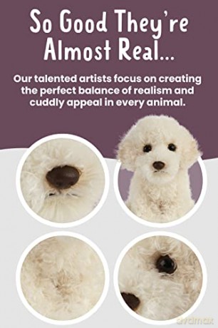Living Nature Labradoodle Puppy, Realistic Soft Cuddly Dog Toy, Naturli Eco-Friendly Plush, 16cm, Cream