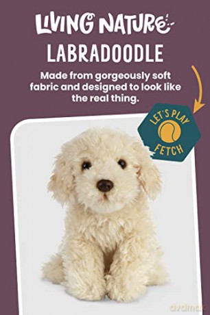 Living Nature Labradoodle, Realistic Soft Cuddly Dog Toy, Naturli Eco-Friendly Plush, 25cm