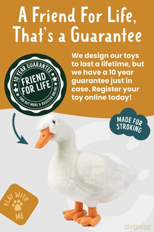 Living Nature Large Duck, Realistic Soft Cuddly Duck Toy, Naturli Eco-Friendly Plush, 35cm
