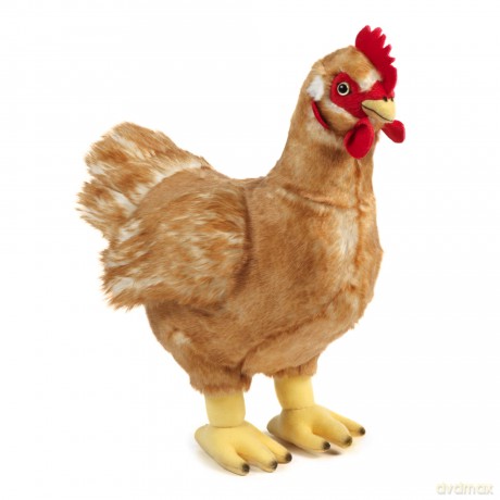 Living Nature Large Hen, Realistic Soft Cuddly Farm Toy, 32cm, Red
