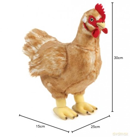 Living Nature Large Hen, Realistic Soft Cuddly Farm Toy, 32cm, Red