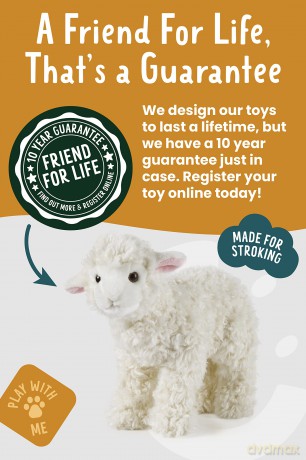 Living Nature Large Lamb, Realistic Soft Cuddly Farm Toy, Naturli Eco-Friendly Plush, 24cm,White