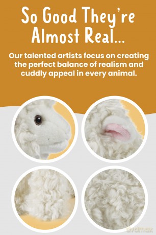 Living Nature Large Lamb, Realistic Soft Cuddly Farm Toy, Naturli Eco-Friendly Plush, 24cm,White