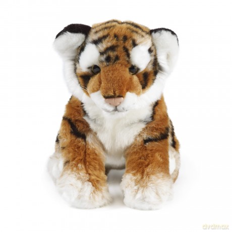 Living Nature Large Tiger Cub, Realistic Soft Cuddly Tiger Toy, Naturli Eco-Friendly Plush, 31cm, Orange