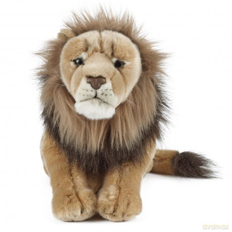 Living Nature Lion, Realistic Soft Cuddly Safari Toy, Naturli Eco-Friendly Plush, 42cm,Brown