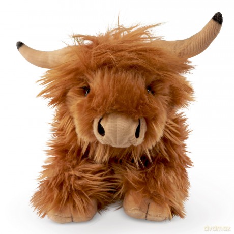Living Nature Lying Highland Cow Brown Soft Toy | Farm Toy | Soft Toy Gift for Kids | 18 cm