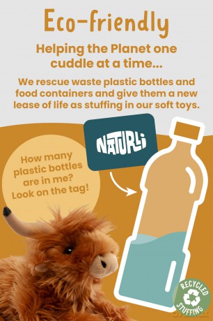 Living Nature Lying Highland Cow Brown Soft Toy | Farm Toy | Soft Toy Gift for Kids | 18 cm