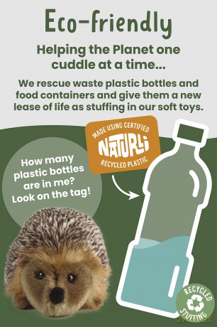 Living Nature Medium Hedgehog, Realistic Soft Cuddly Hedgehog Toy, Naturli Eco-Friendly Plush, brown, 9.5cm