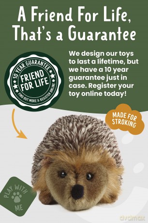 Living Nature Medium Hedgehog, Realistic Soft Cuddly Hedgehog Toy, Naturli Eco-Friendly Plush, brown, 9.5cm
