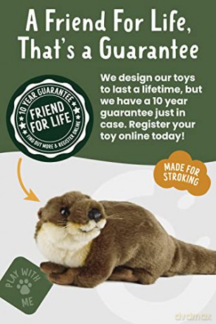 Living Nature Otter, Realistic Medium Soft Cuddly Otter Toy, Naturli Eco-Friendly Plush, 21cm, Brown