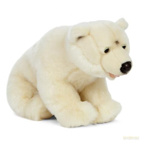 Living Nature Polar Bear Cub, Realistic Soft Cuddly Bear Toy, Naturli Eco-Friendly Plush, 45cm