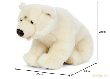 Living Nature Polar Bear Cub, Realistic Soft Cuddly Bear Toy, Naturli Eco-Friendly Plush, 45cm