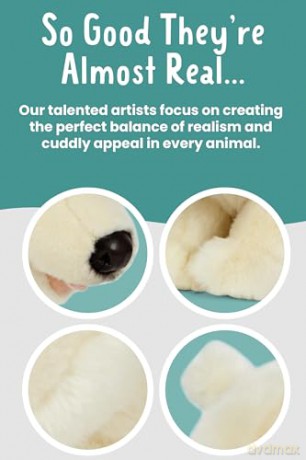 Living Nature Polar Bear Cub, Realistic Soft Cuddly Bear Toy, Naturli Eco-Friendly Plush, 45cm