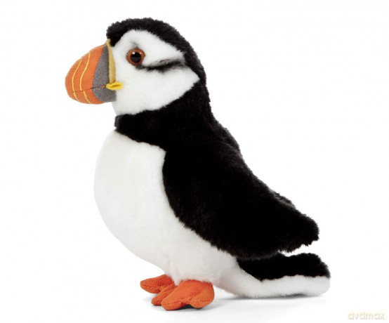 Living Nature Puffin, Realistic Soft Cuddly Large Bird Toy, Naturli Eco-Friendly Plush, 18cm