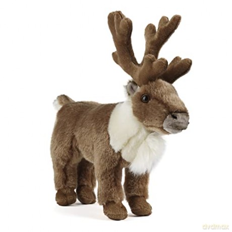 Living Nature Reindeer, Realistic Soft Cuddly Standing Reindeer Toy, 26cm, Brown