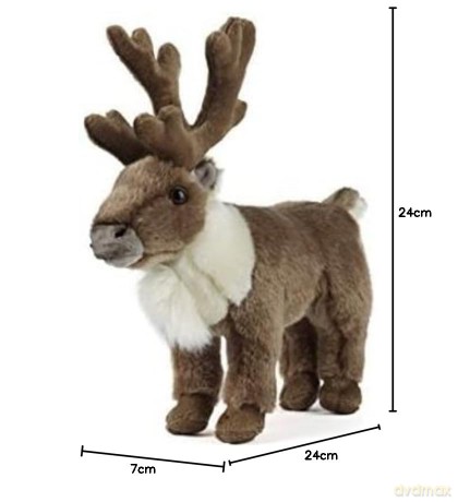 Living Nature Reindeer, Realistic Soft Cuddly Standing Reindeer Toy, 26cm, Brown