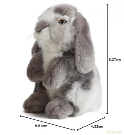 Living Nature Sitting Lop Eared Rabbit Stuffed Animal Plush Toy | Fluffy and Cuddly Rabbit Animal | Soft Toy Gift for Kids | Boys and Girls Stuffed Doll | Naturli Eco-Friendly Plushies | 18 cm