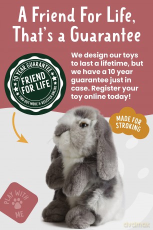 Living Nature Sitting Lop Eared Rabbit Stuffed Animal Plush Toy | Fluffy and Cuddly Rabbit Animal | Soft Toy Gift for Kids | Boys and Girls Stuffed Doll | Naturli Eco-Friendly Plushies | 18 cm