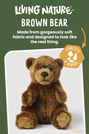 Living Nature Soft Toy - Brown Bear (18cm)