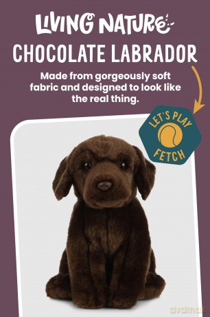 Living Nature Soft Toy - Chocolate Labrador (20cm),Brown