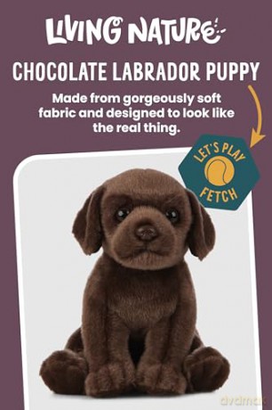 Living Nature Soft Toy - Chocolate Labrador Puppy (16cm)