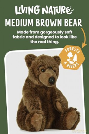Living Nature Soft Toy - Medium Brown Bear (25cm)