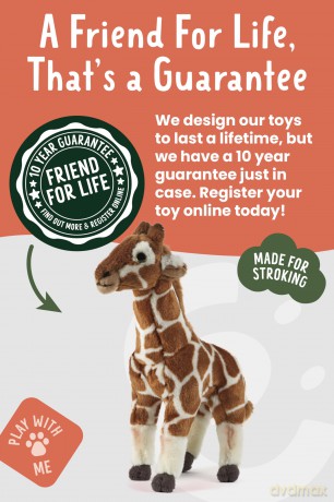 Living Nature Soft Toy - Medium Giraffe (32cm), Off-white
