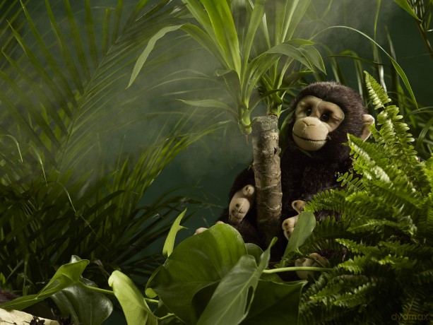 Living Nature Soft Toy - Monkey, Chimpanzee (30cm), Black