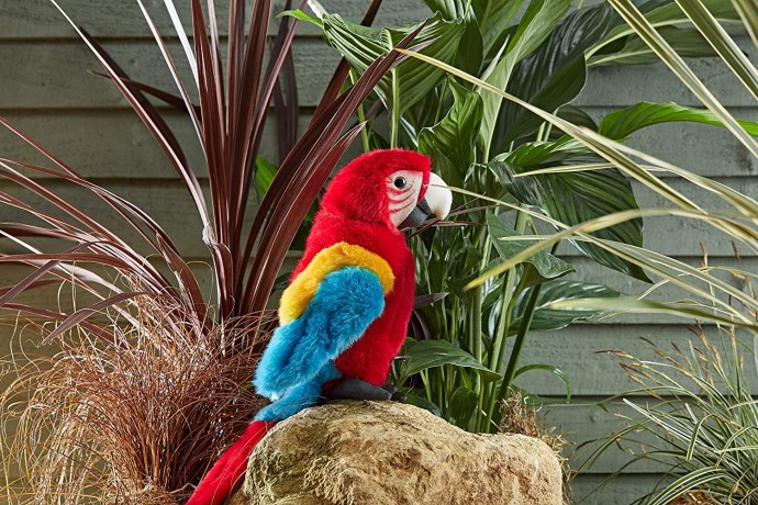 Living Nature Soft Toy - Plush Macaw Bird, Parrot Red or Blue (24cm)
