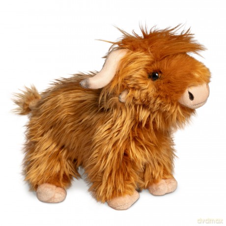 Living Nature Standing Highland Cow Brown Plush Toy | Farm Toy with Sound | Soft Toy Gift for Kids | Naturli Eco-Friendly Plush | 22 cm