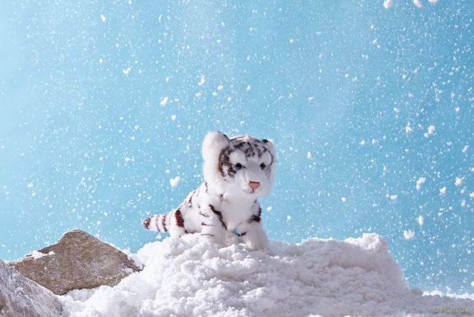 Living Nature White Tiger Cub Stuffed Animal Plush Toy | Fluffy and Cuddly Safary Animal | Soft Toy Gift for Kids | Boys and Girls Stuffed Doll | Naturli Eco-Friendly Plushies | 18 cm