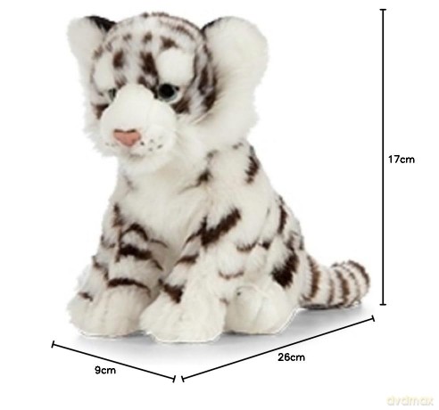 Living Nature White Tiger Cub Stuffed Animal Plush Toy | Fluffy and Cuddly Safary Animal | Soft Toy Gift for Kids | Boys and Girls Stuffed Doll | Naturli Eco-Friendly Plushies | 18 cm