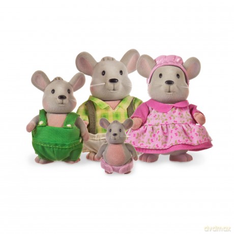Li'l Woodzeez - Handydandy Mouse Family - 5pc Toy Set with Miniature Animal Figurines and Storybook - Animal Toys and Accessories for Kids Age 3+