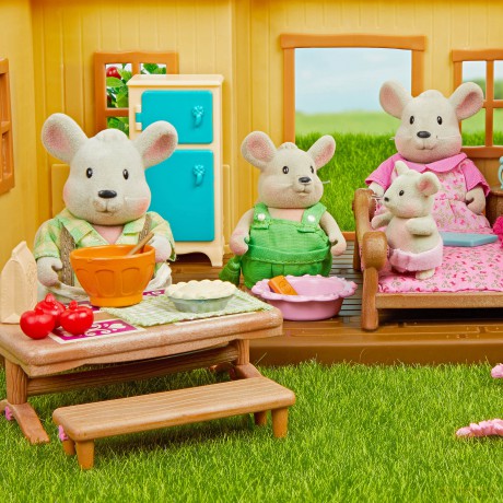 Li'l Woodzeez - Handydandy Mouse Family - 5pc Toy Set with Miniature Animal Figurines and Storybook - Animal Toys and Accessories for Kids Age 3+