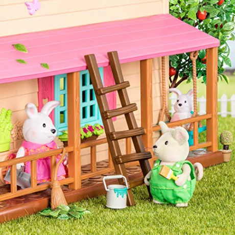 Li'l Woodzeez - Hoppingood Rabbit Family - 5pc Toy Set with Miniature Animal Figurines and Storybook - Animal Toys and Accessories for Kids Age 3+