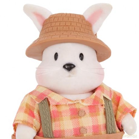 Li'l Woodzeez - Hoppingood Rabbit Family - 5pc Toy Set with Miniature Animal Figurines and Storybook - Animal Toys and Accessories for Kids Age 3+