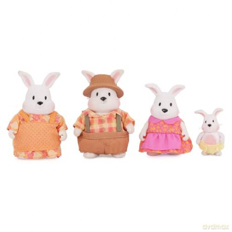 Li'l Woodzeez - Hoppingood Rabbit Family - 5pc Toy Set with Miniature Animal Figurines and Storybook - Animal Toys and Accessories for Kids Age 3+