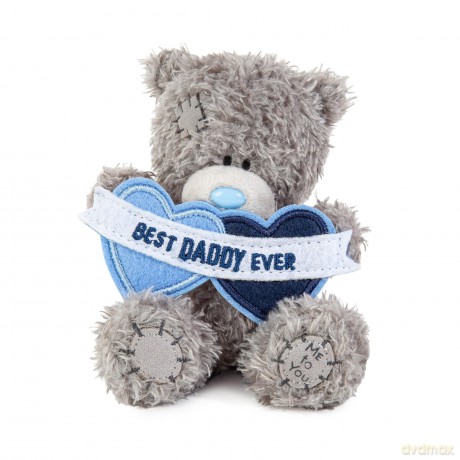ME TO YOU Tatty Teddy Fathers Day Best Daddy Ever Bear 10cm - Official Collection FP401015, Grey, Blue, Navy Blue